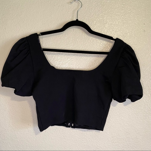 NWT Windsor Black Up a Notch Hook and Eye Corset Cropped Top size large 🖤 - Picture 9 of 14